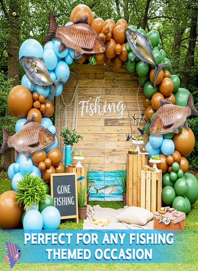 Charnoel 6 Pcs Fish Balloons Realistic Inflatable Carp Tuna Balloons for Fishing Theme Party Decorations Gone Fishing Party Decorations Supplies - Image 4
